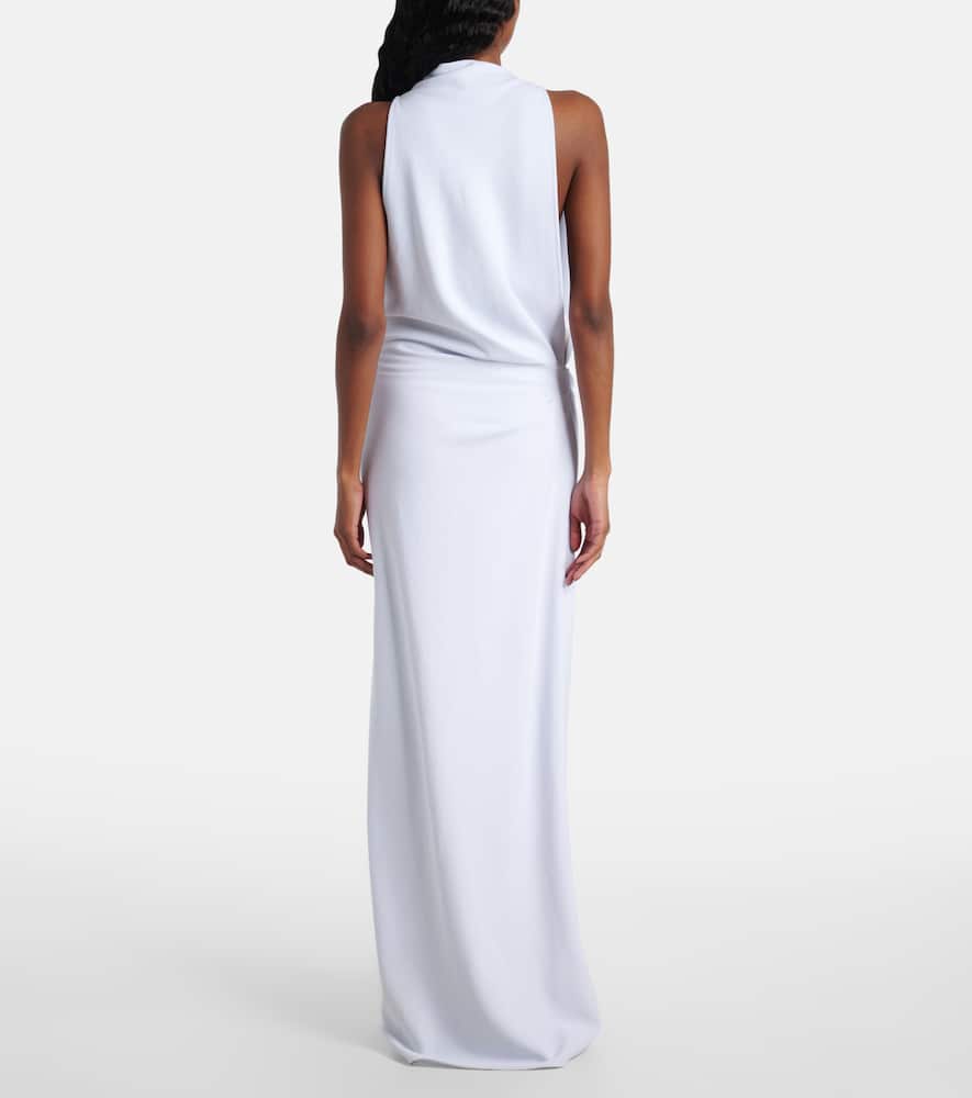 Devyn crêpe draped maxi dress