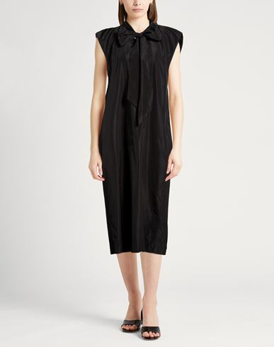 Woman Midi dress Black Size M Polyester, Silk