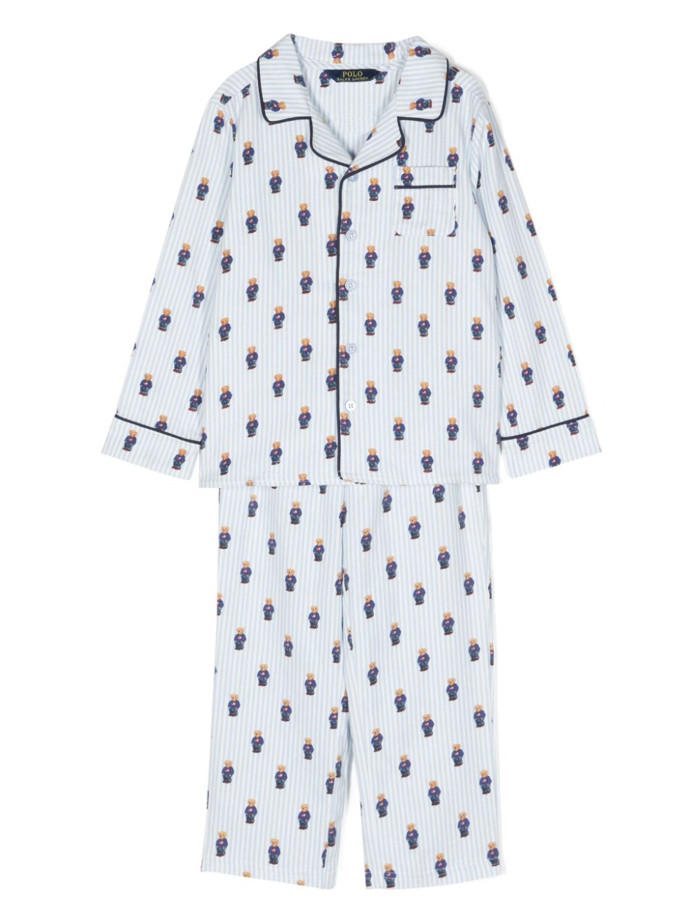 Polo Bear monogram-pattern pyjamas - White