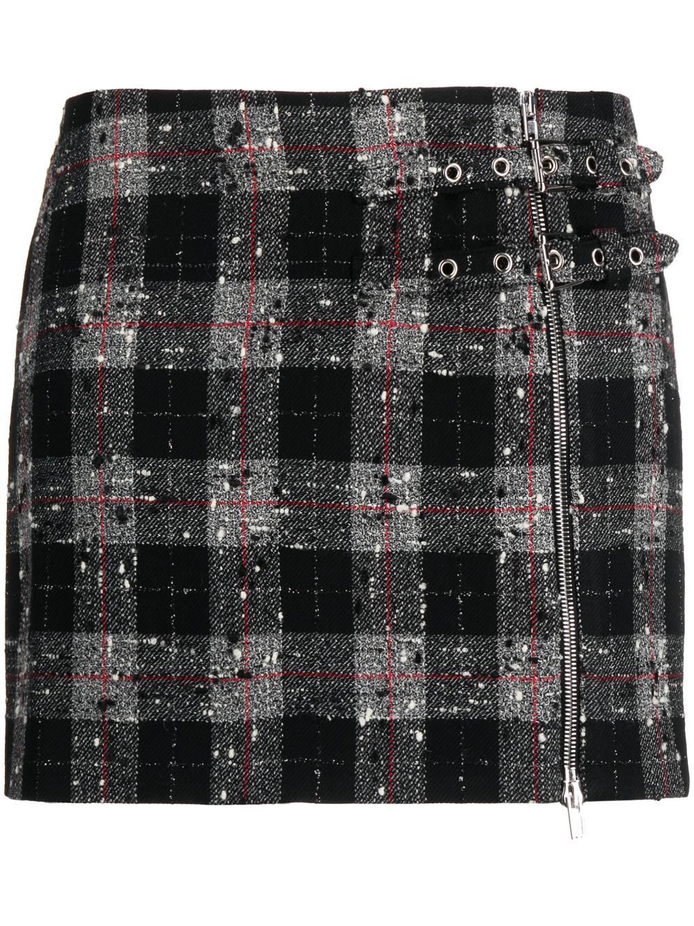 Check-pattern miniskirt - Black