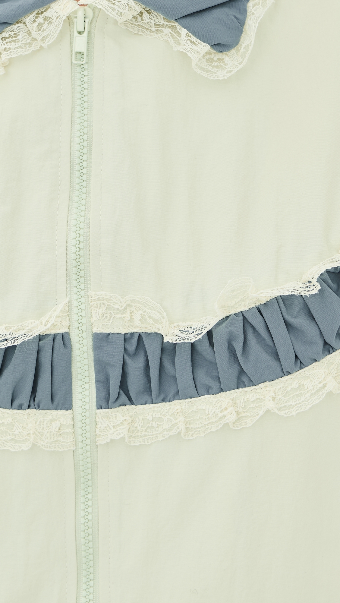 Kennedy Ruched Stripe Track Jacket Ivory/Blue