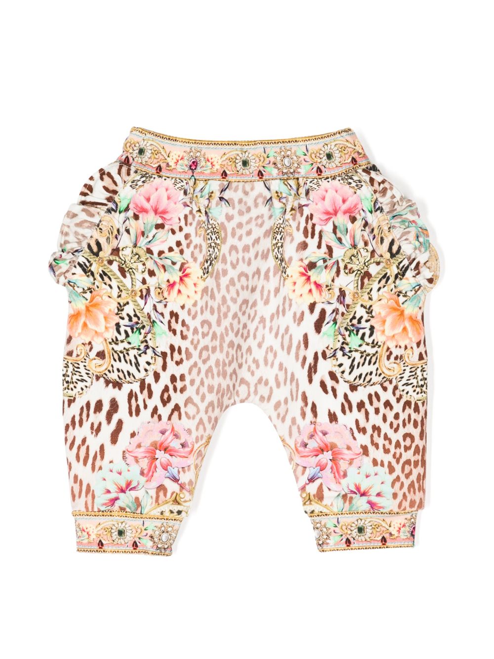 Graphic-print cotton leggings - Brown