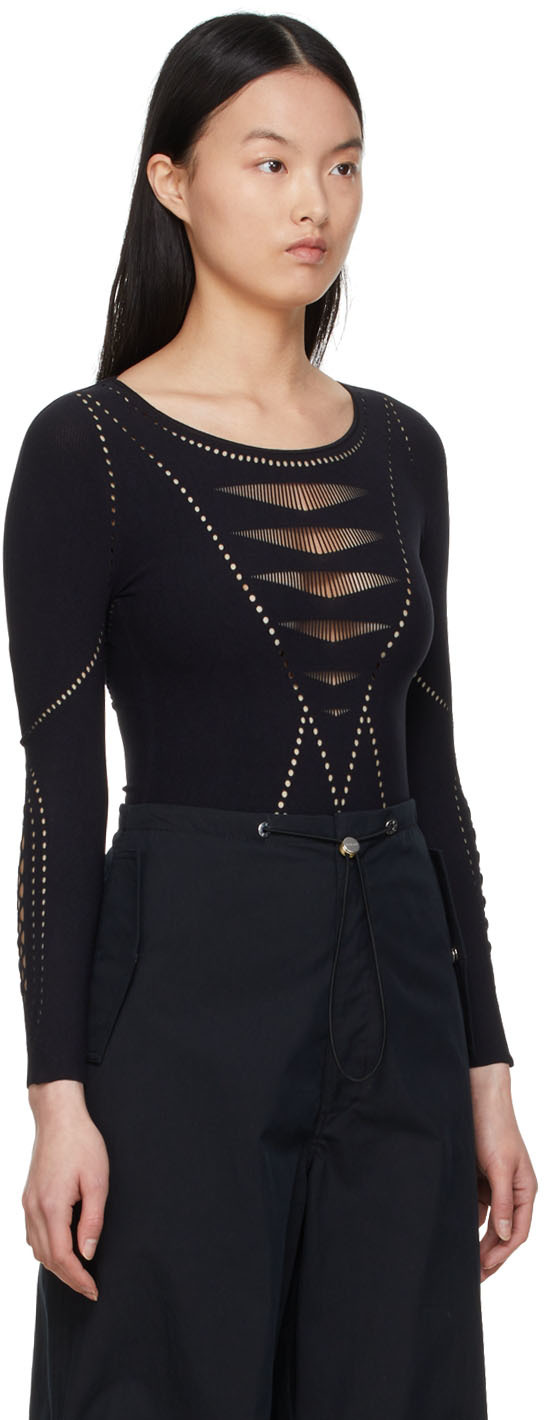 Black Nylon Bodysuit