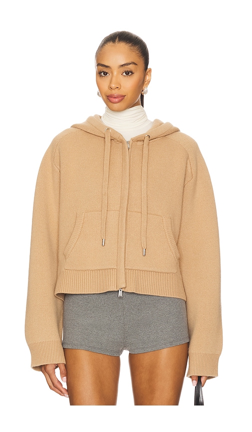 SIMKHAI Dakota Cropped Hoodie in Beige. - S also in L