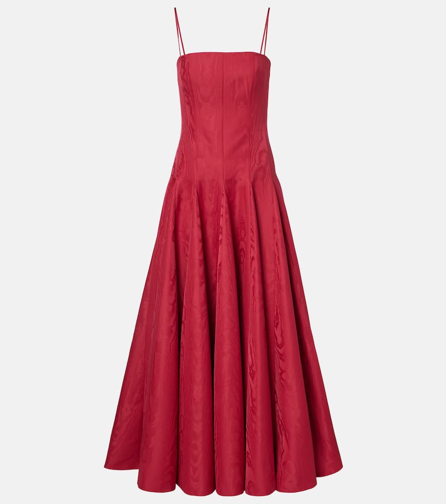 Gracia pleated moiré mikado bustier dress