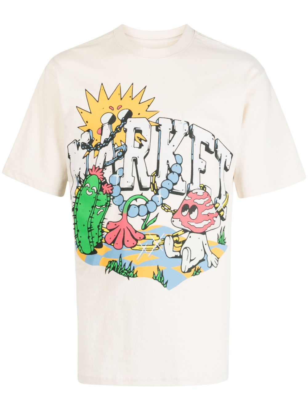 Fantasy Farm graphic-print T-shirt - Neutrals