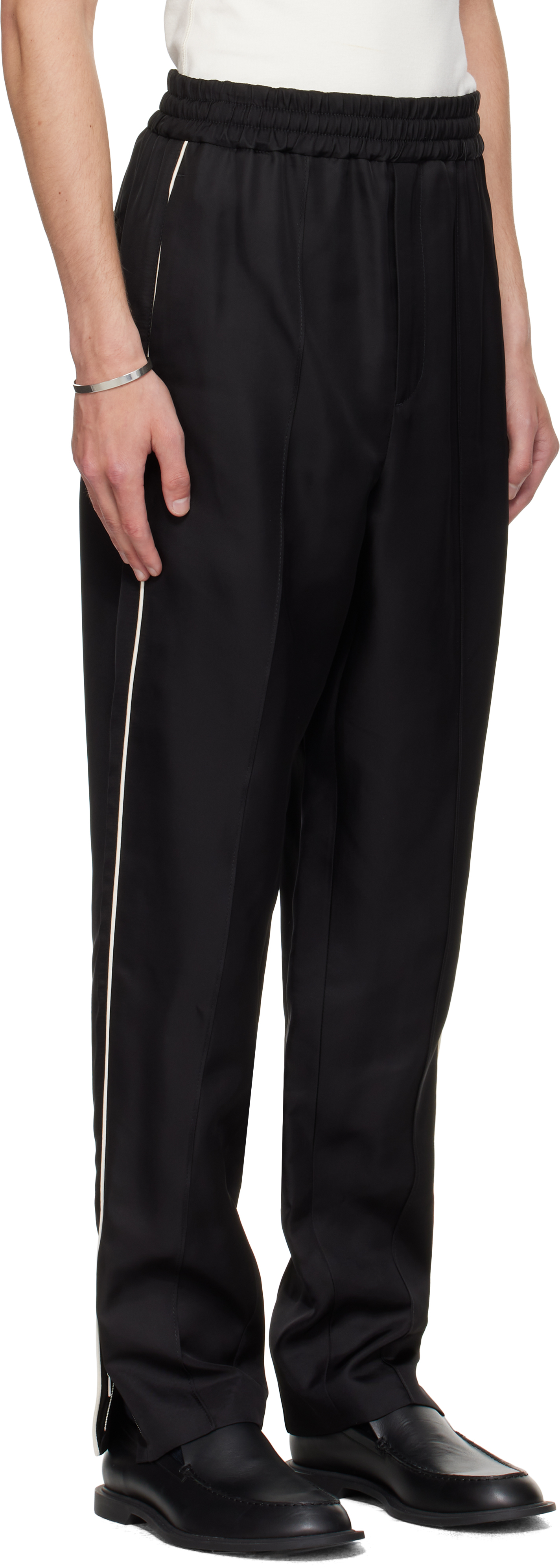 Black Piped Trousers