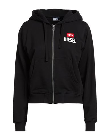 Woman Sweatshirt Black Size L Cotton, Elastane