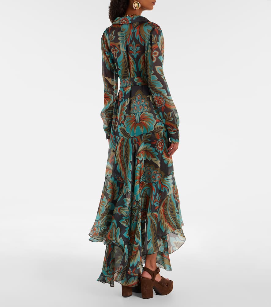 Paisley fringed silk gown