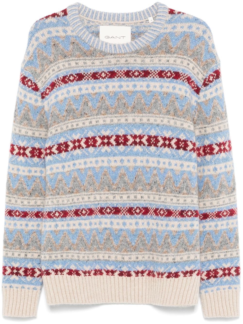 Fair-isle crew-neck sweater - Blue