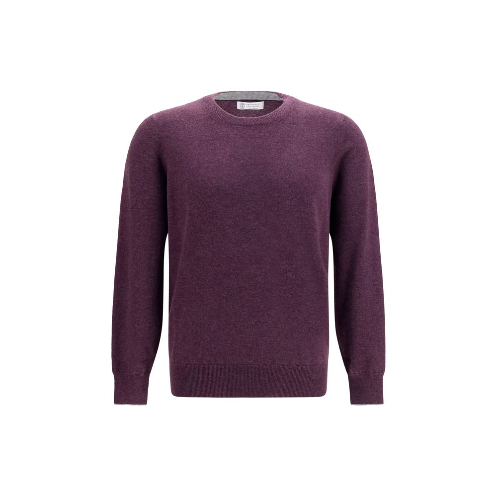Cashmere Crewneck Sweater — Purple