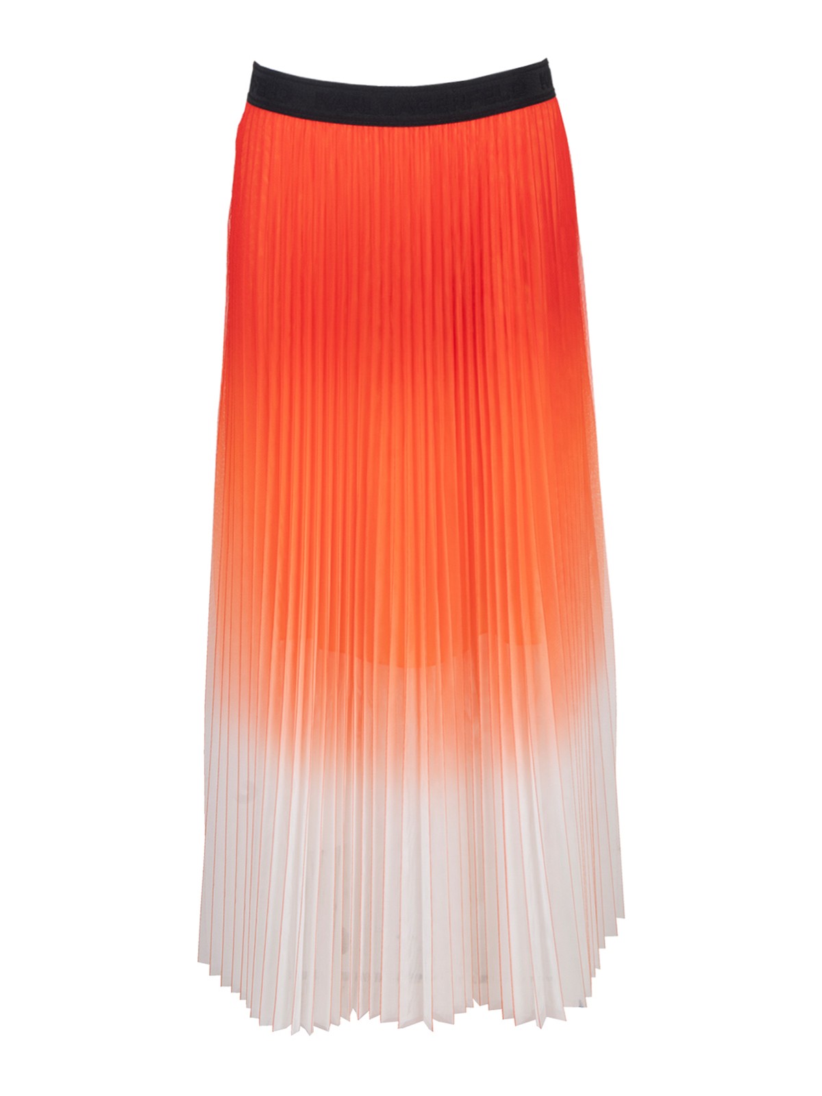 Pleated mesh ombre skirt