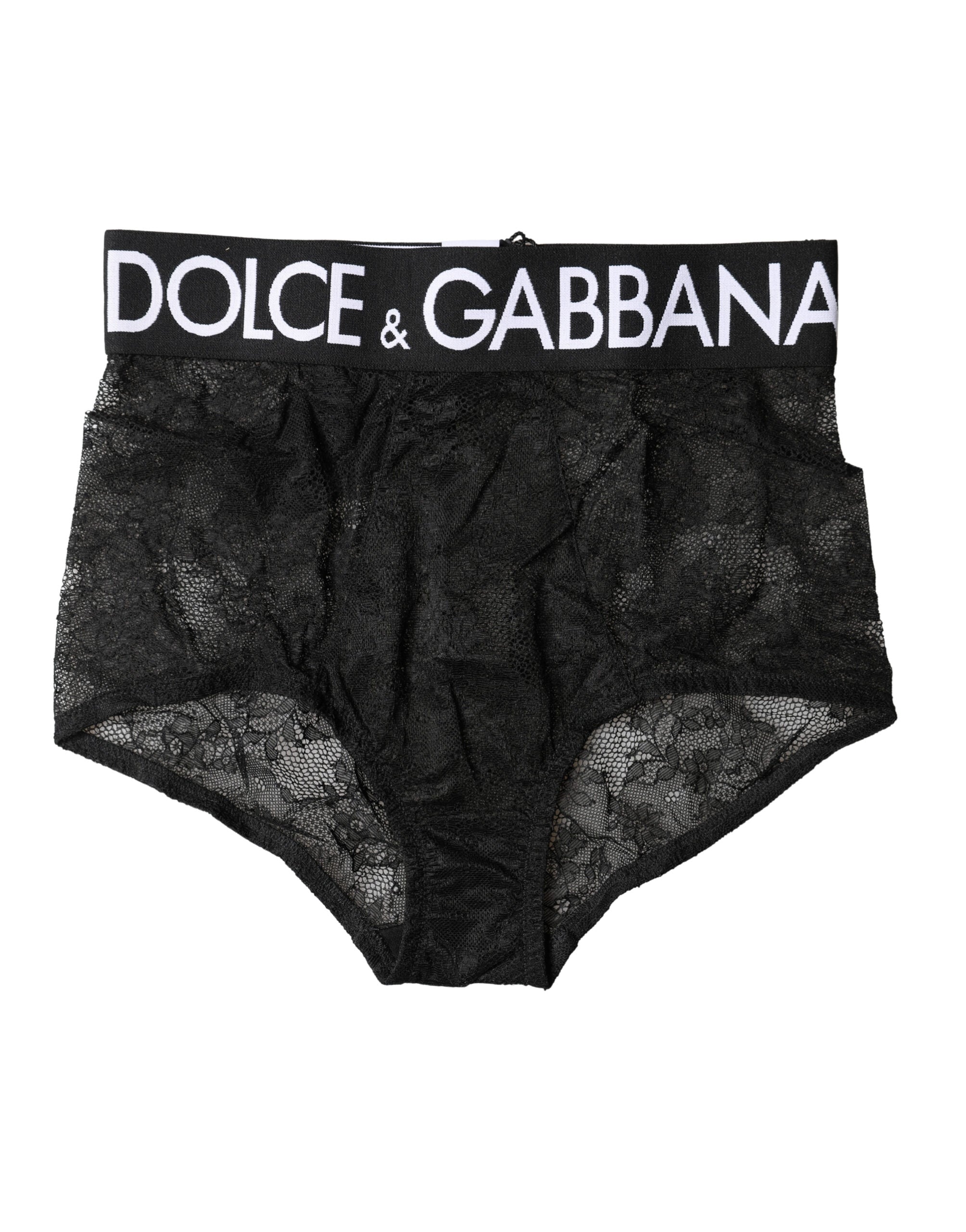 Logo Waistband Lace Bodysuit — Black