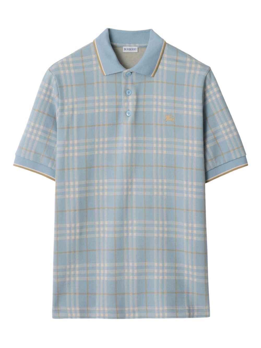 Burberry checked cotton polo shirt - Blue