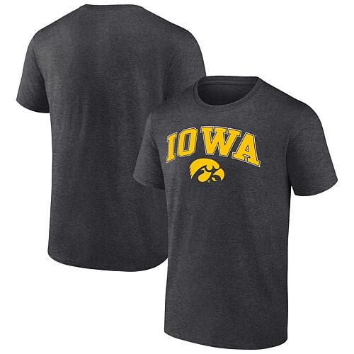 Men's Fanatics Heather Charcoal Iowa Hawkeyes Campus T-Shirt - Size 2xl