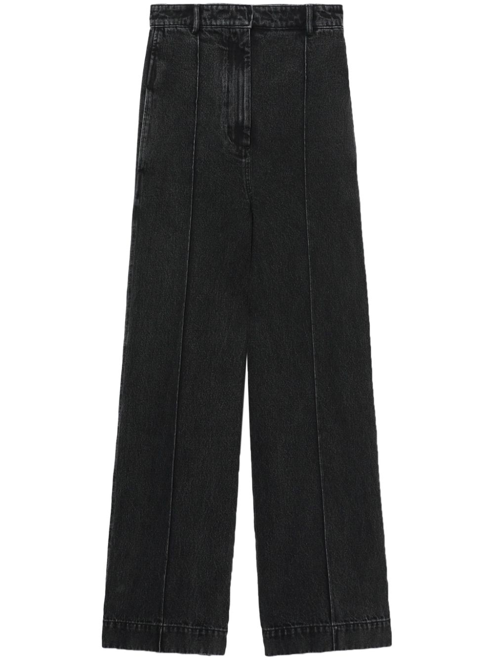 High-rise wide-leg jeans - WASHED BLK