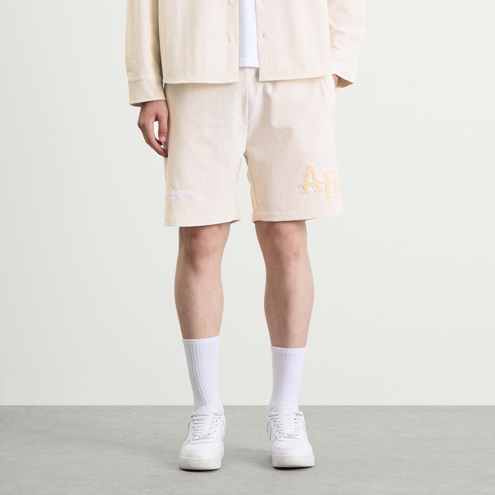 Men's College Seersucker Shorts Beige