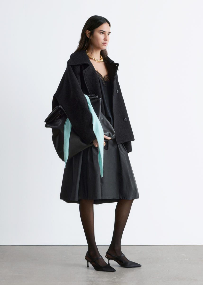 Oversized Wool Jacket -Black L