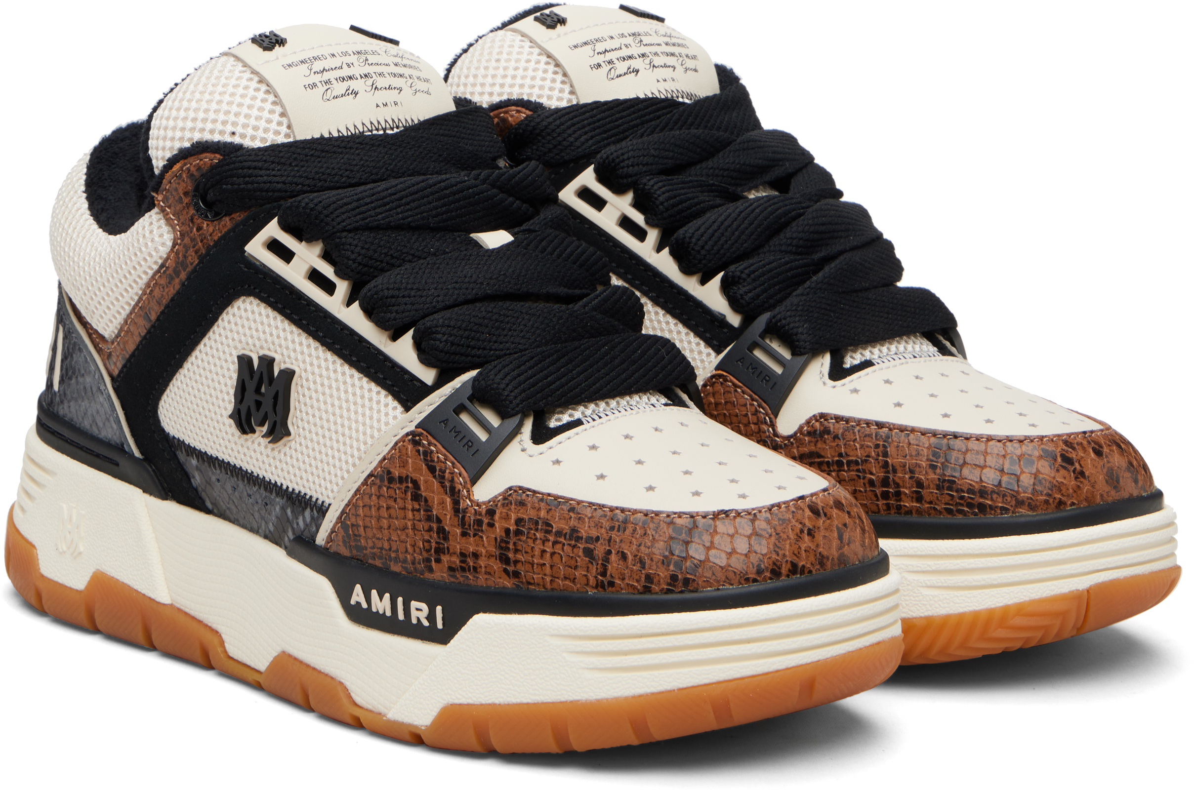 Off-White & Brown Snake MA-1 Sneakers