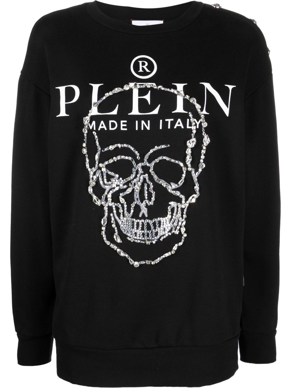 Crystal-embellished long-sleeve sweatshirt - Black