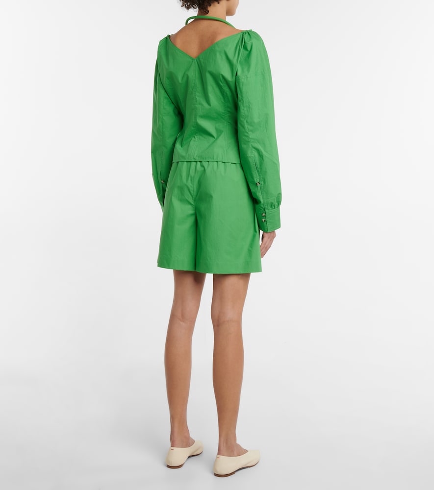 Tami cotton poplin halterneck top