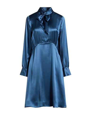 Woman Midi dress Slate blue Size 8 Silk