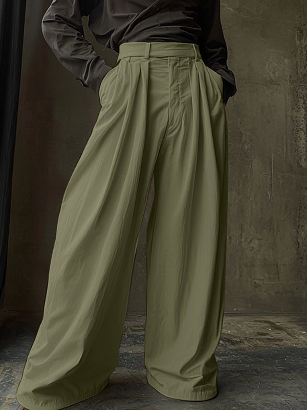 Mens Solid Color Minimalist Loose Casual Pant SKUL15581 - Army Green / S