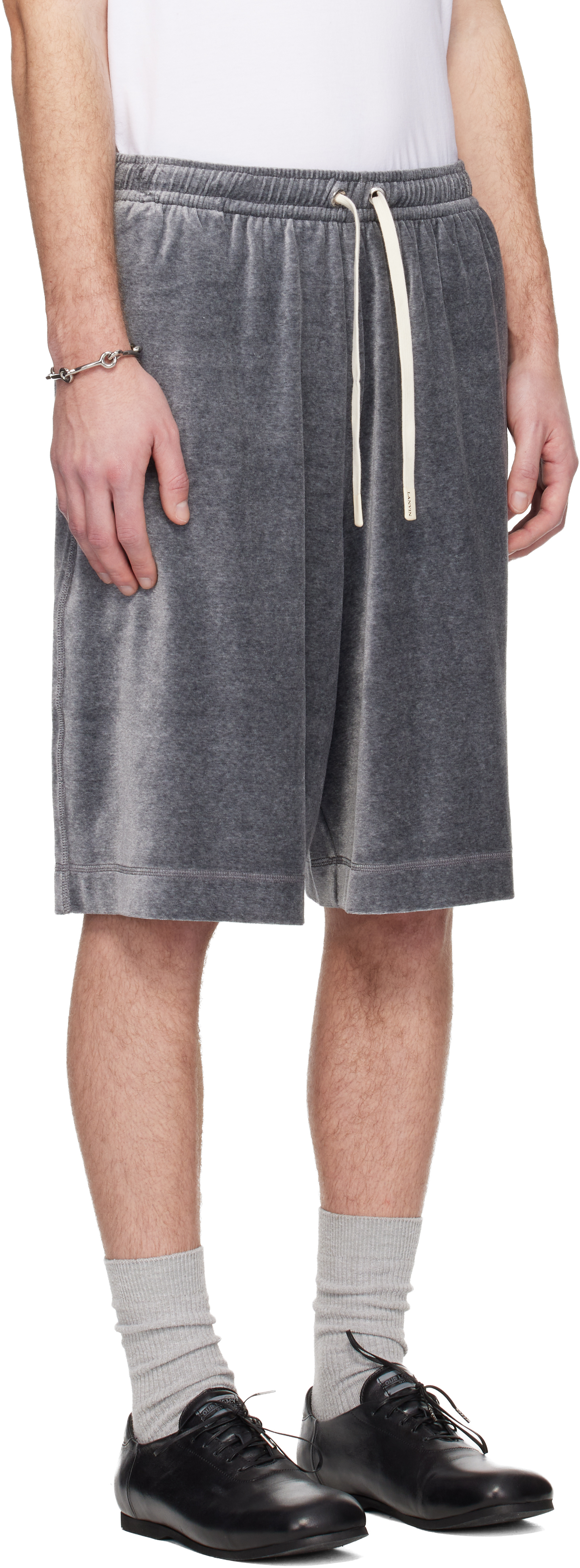 Gray Velvet Bermuda Shorts