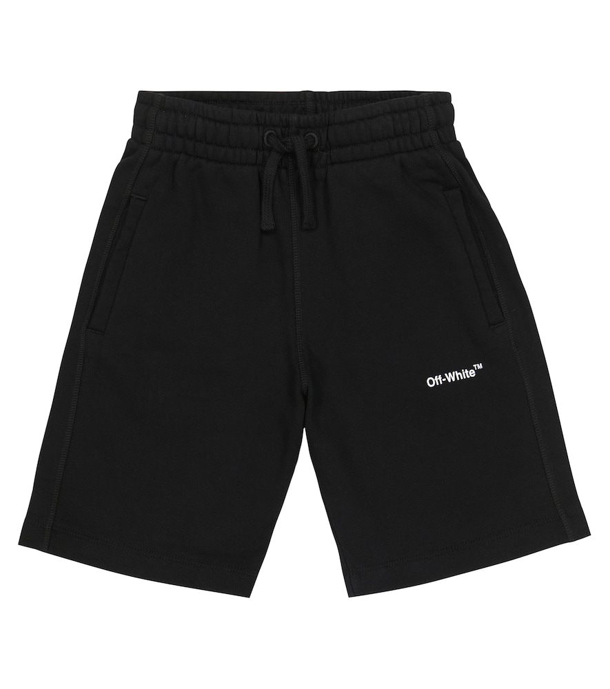 Off-White Kids Logo cotton jersey track shorts