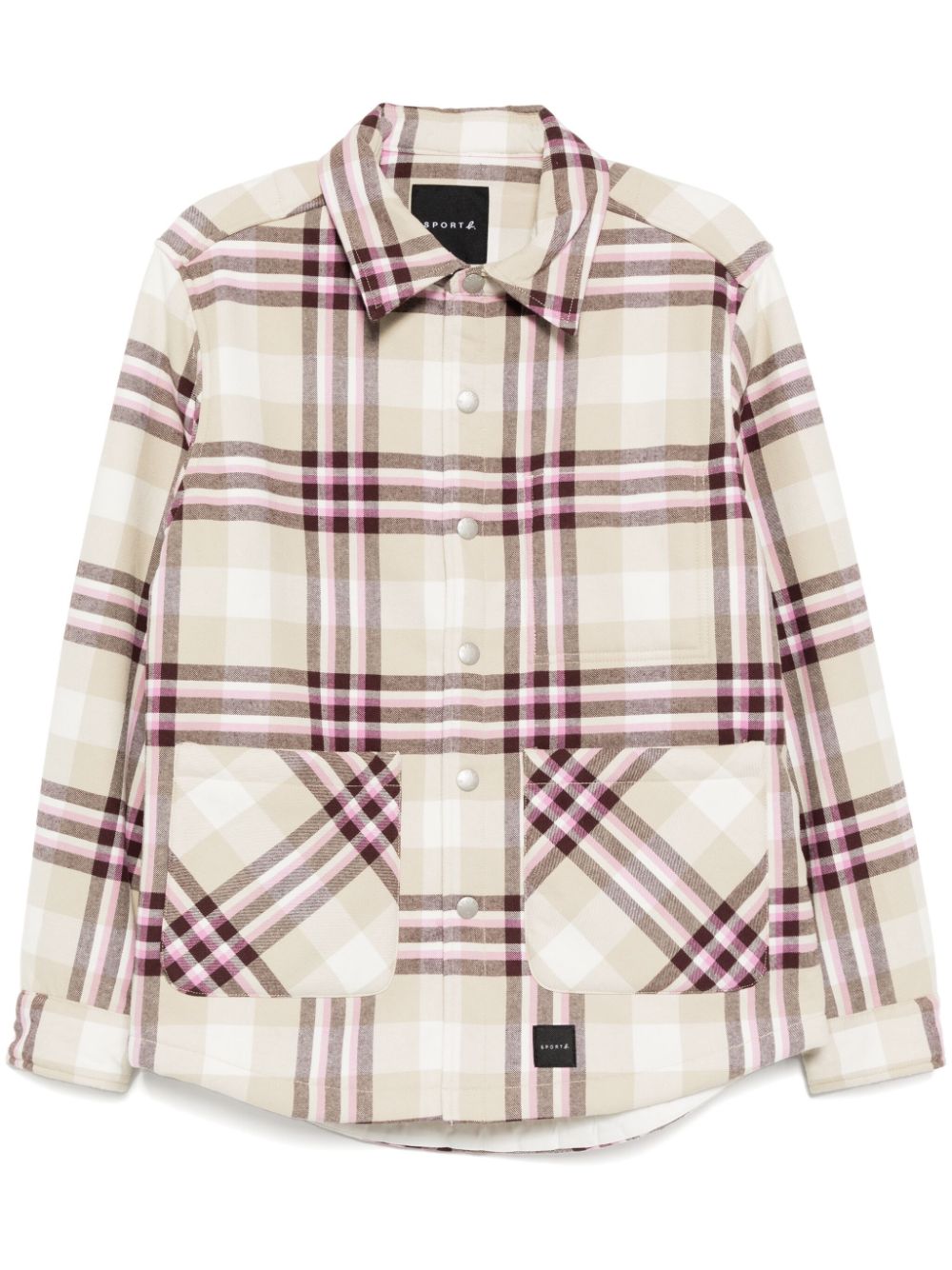 Plaid pattern shirt jacket - Neutrals
