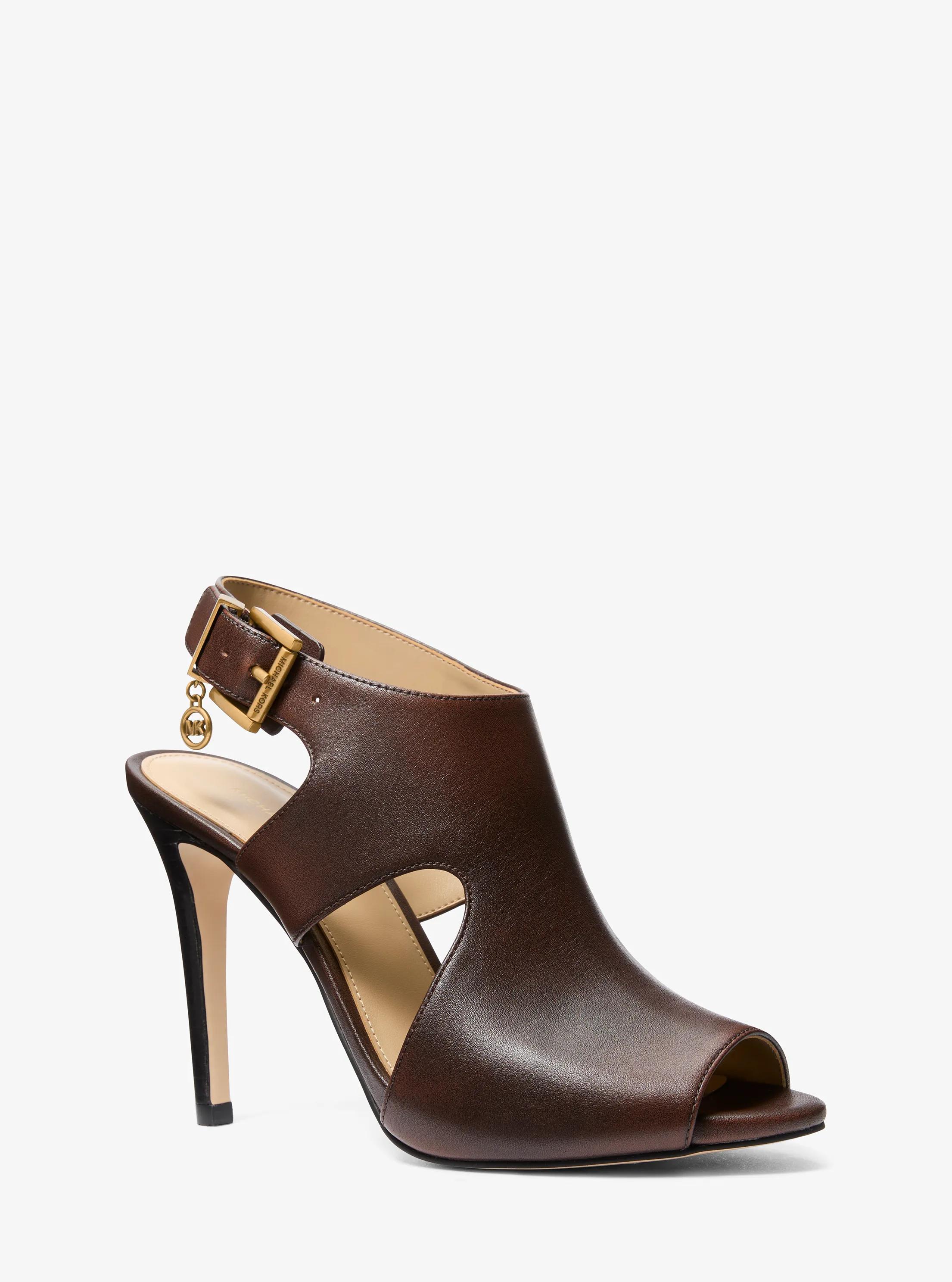 Michael Kors Harper Burnished Leather Sandal in Brown - size 9 by