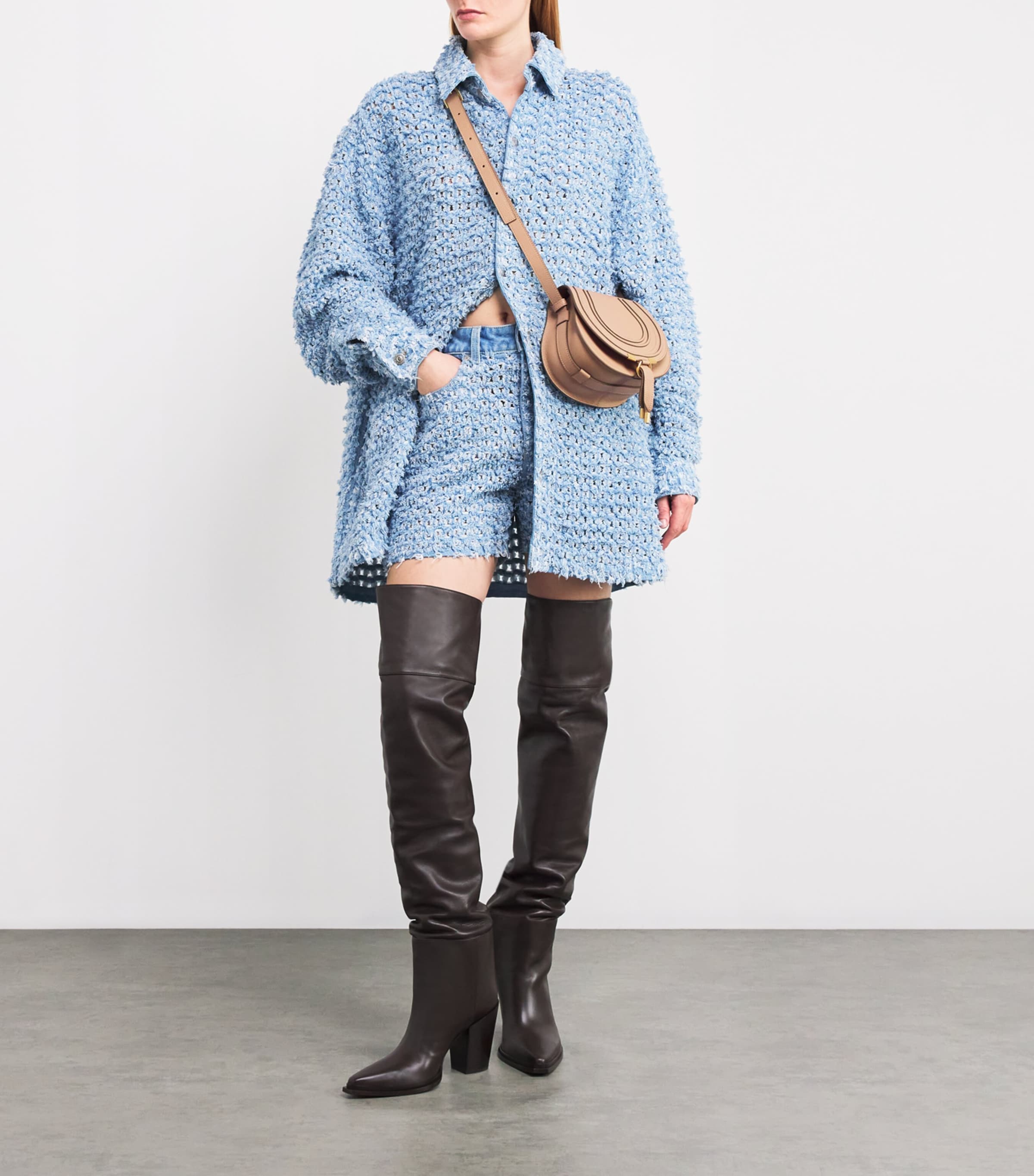 Small Leather Marcie Saddle Bag