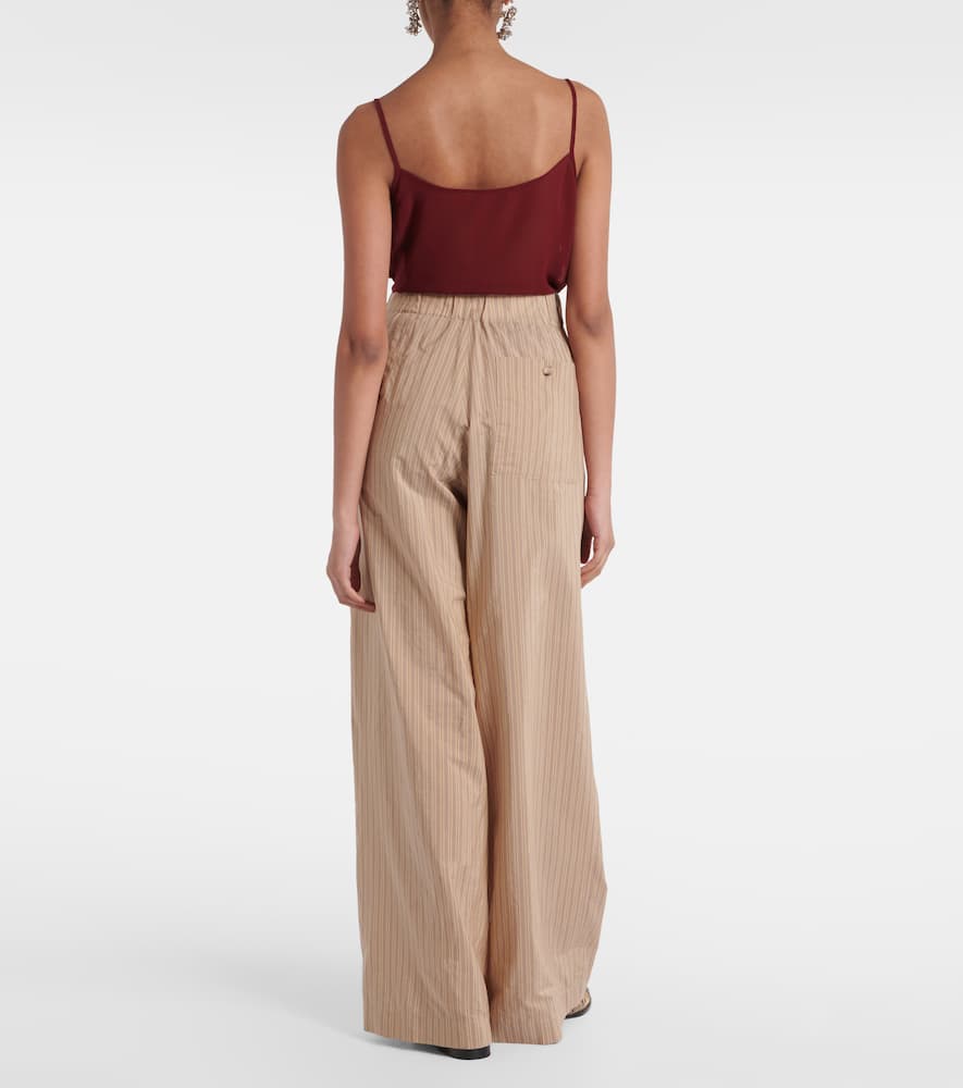 Striped cotton-blend palazzo pants