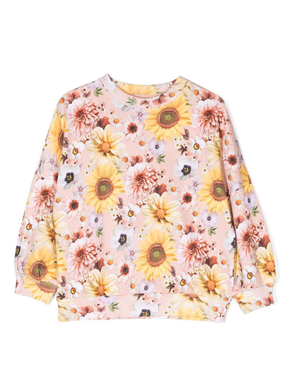 Floral-print organic cotton sweatshirt - Pink