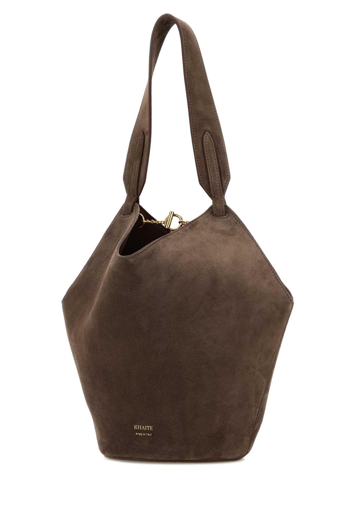 Khaite Mud Suede Mini Lotus Shoulder Bag