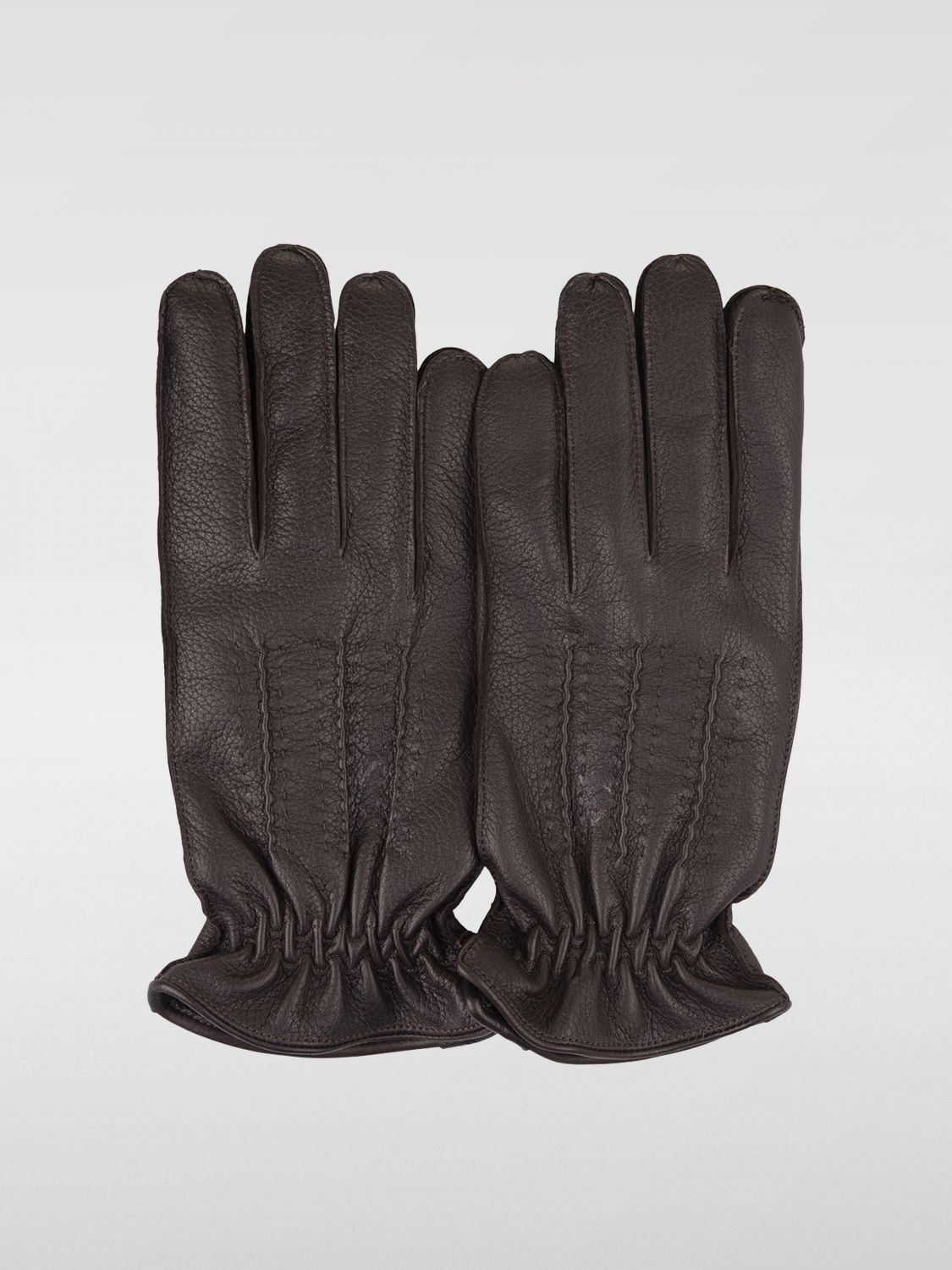 Gloves Men color Brown