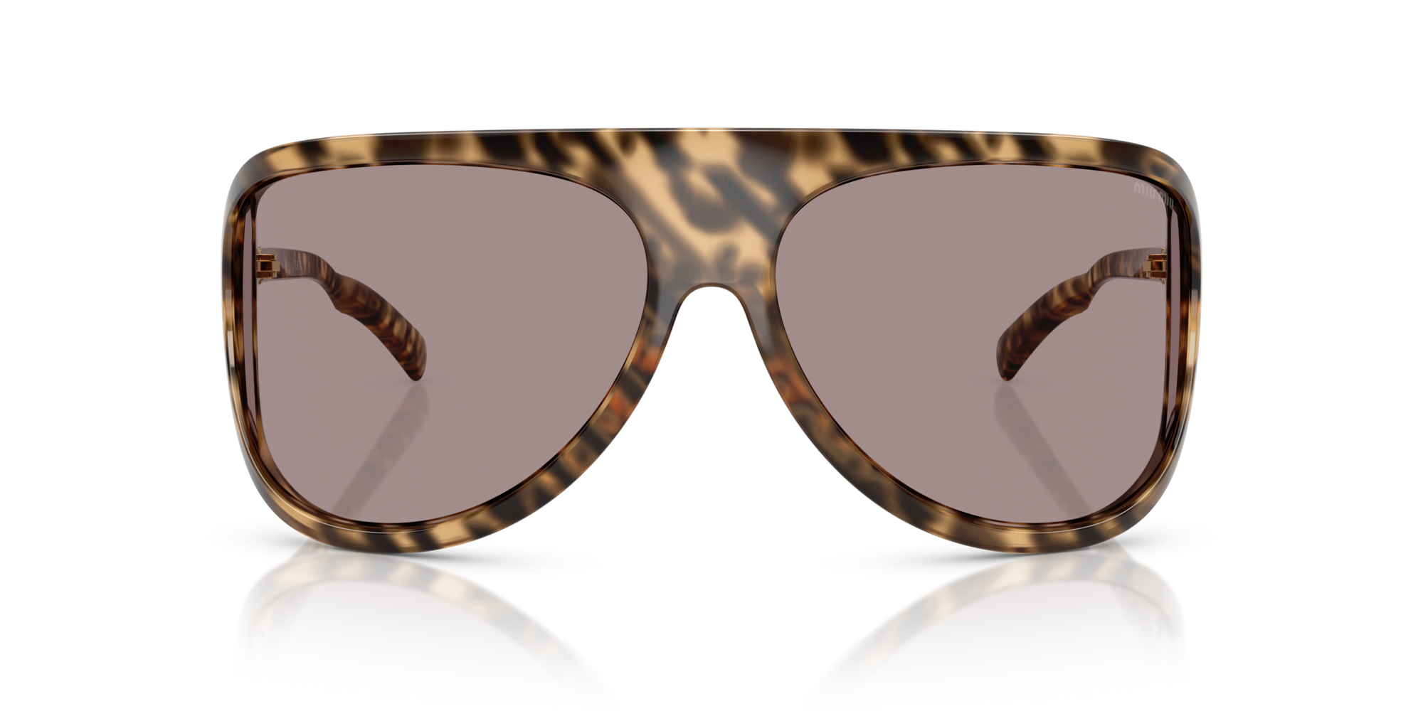 Miu Miu Woman Miu Miu MU A01S 11Z06I Sunglasses Injected Turtle Brown Geometric Norma