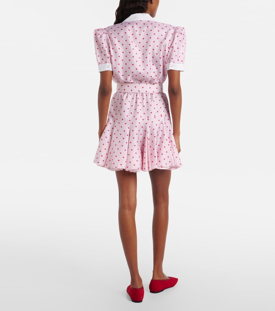 Printed silk twill minidress