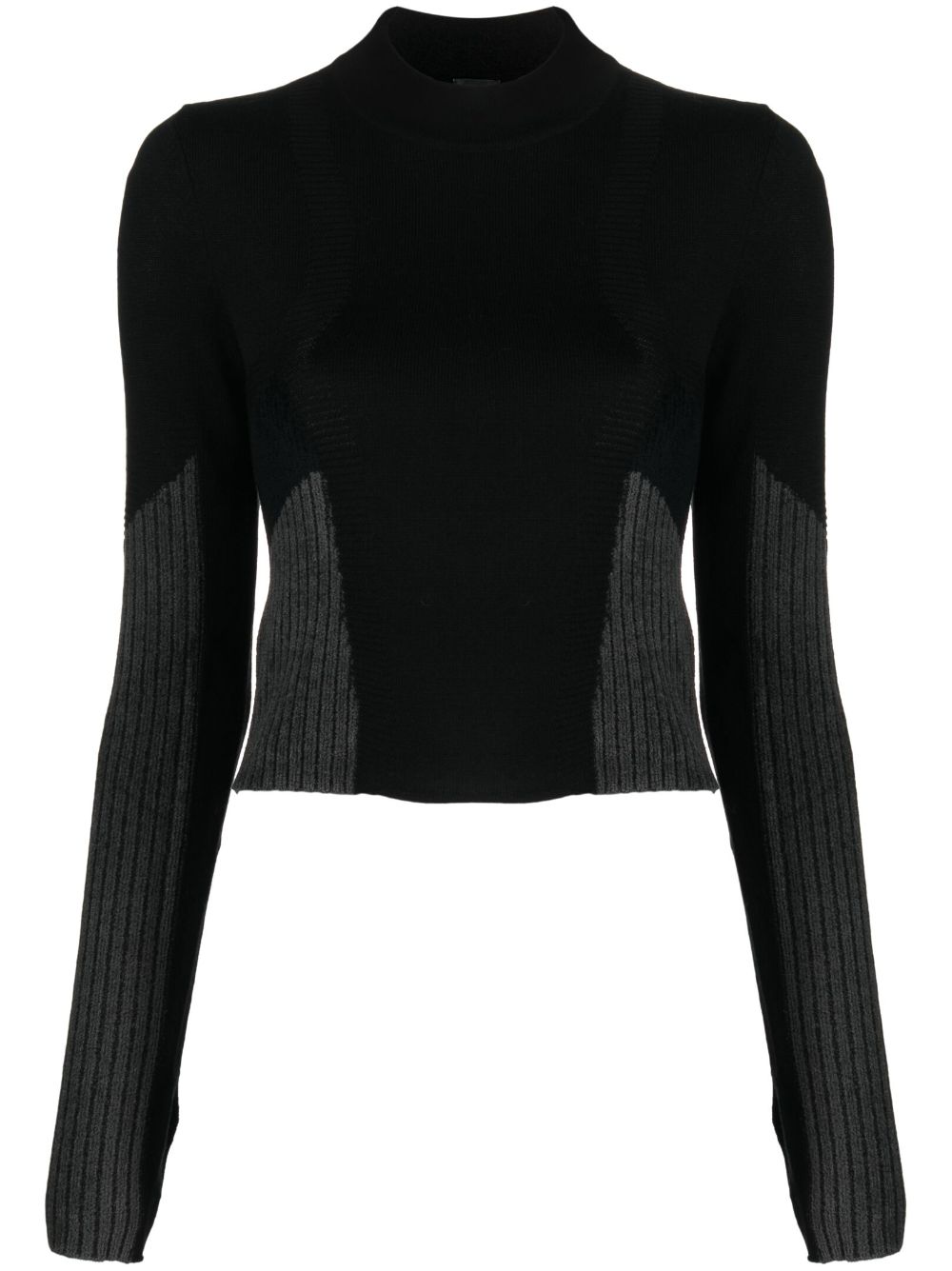 Ribbed knitted jumper - Black