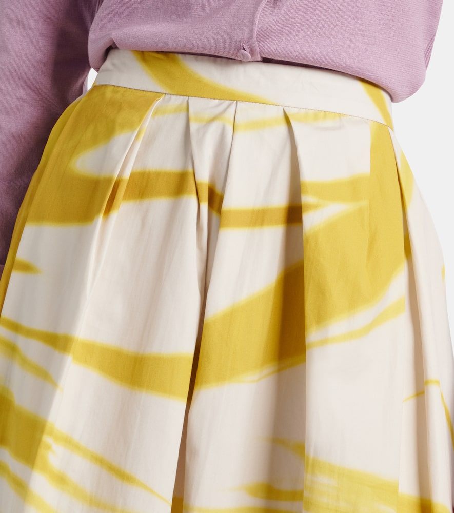Printed cotton midi skirt