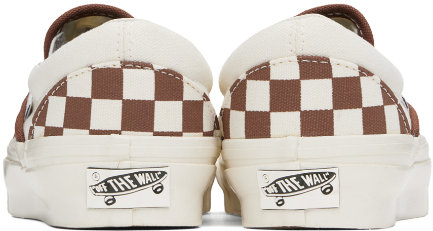 Vans Off-White & Brown Premium Slip-On 98 Sneakers