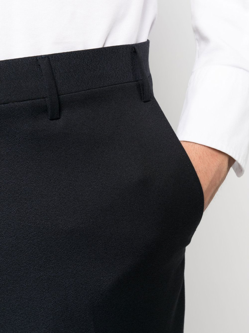 Navy Blue Single-breasted Slim-cut Dinner Suit