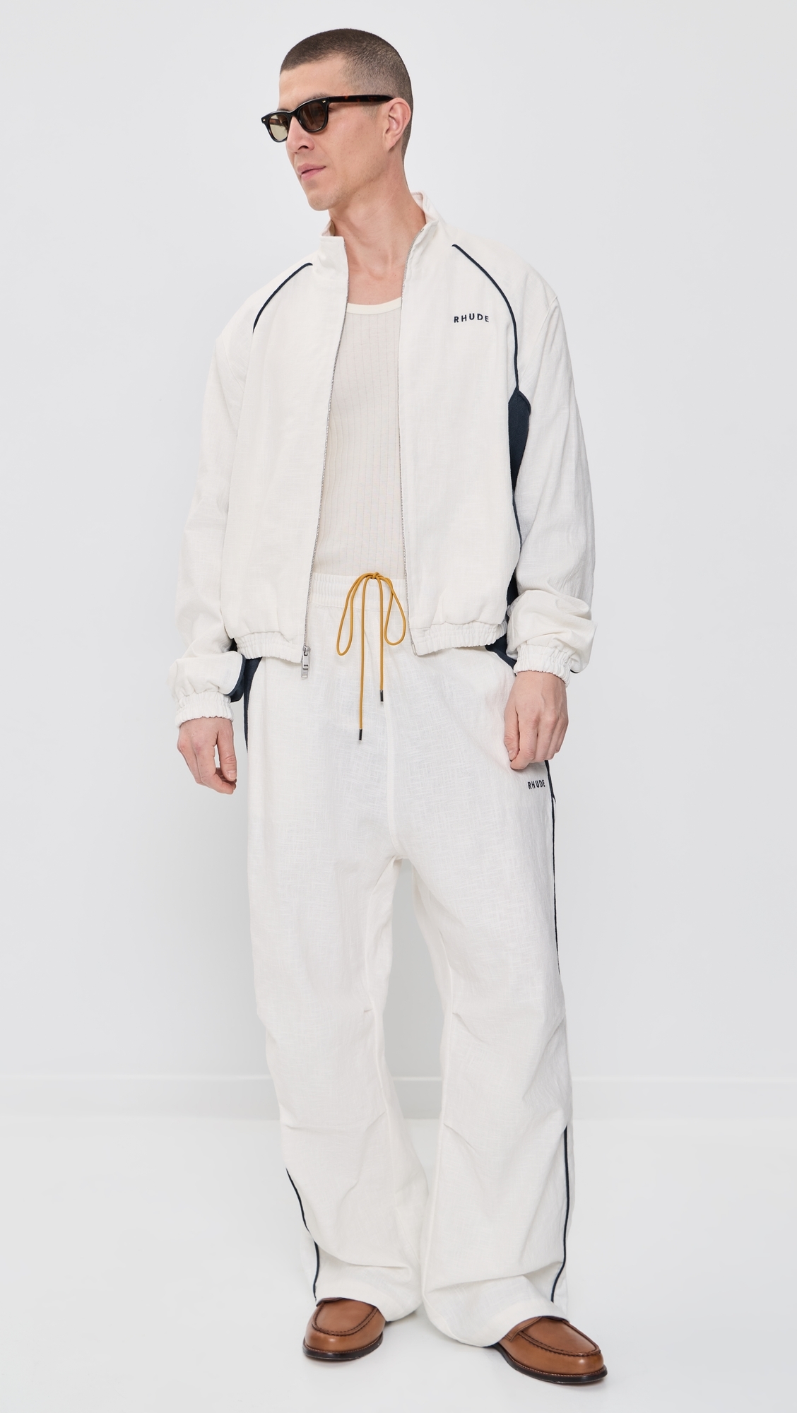 Ramona Piping Track Jacket White/Navy