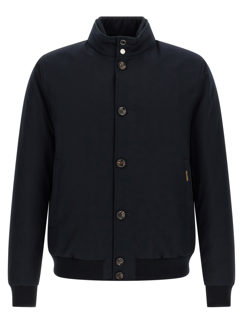Moorer - janos bomber jacket acqua line high collar