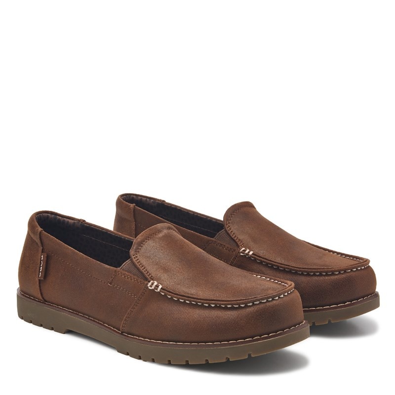 Women's Bobs Chill Lugs Medium/Wide Moc Toe Slip On Shoes (Brown)