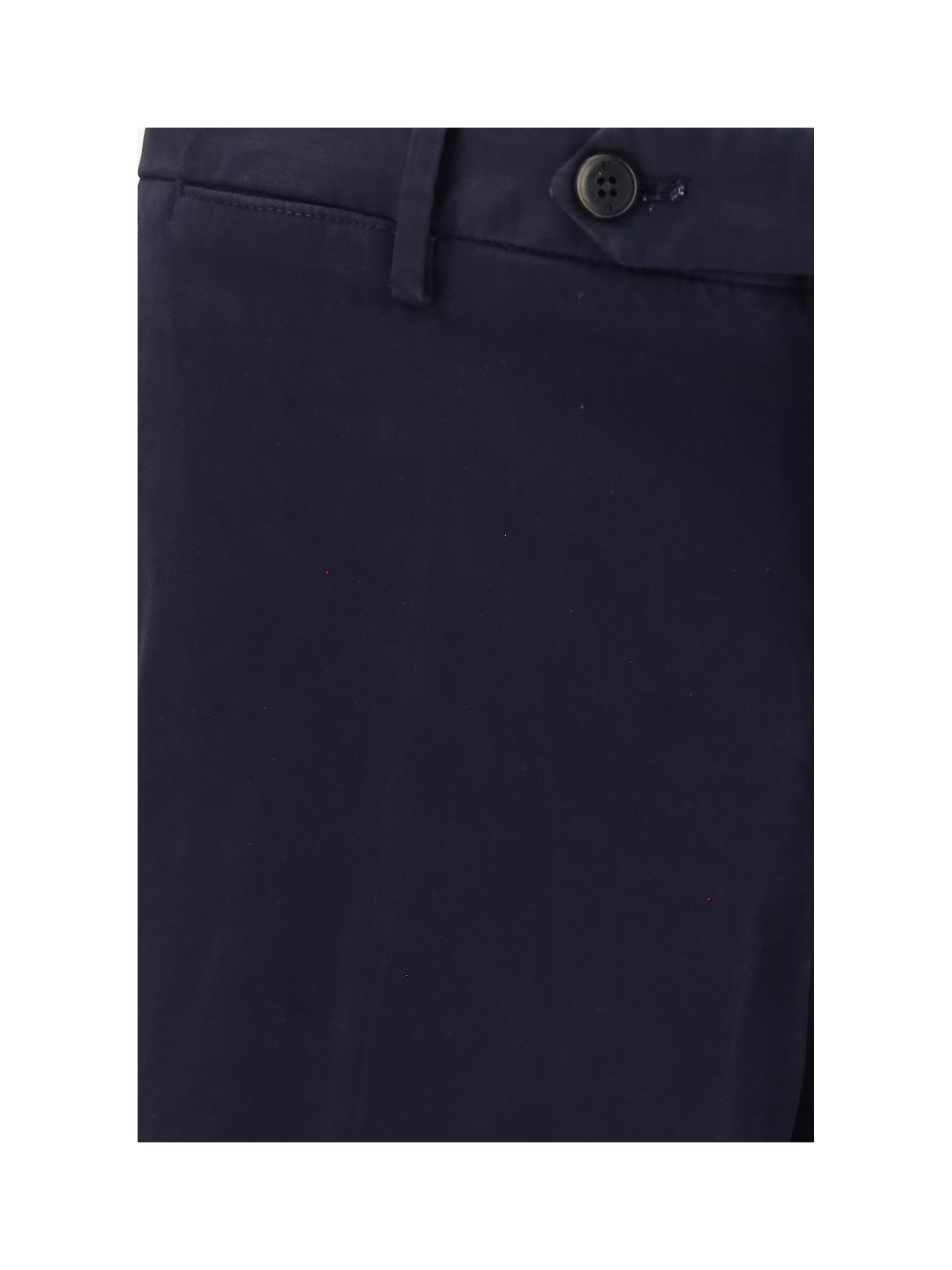 Cotton Blend Trousers — Navy
