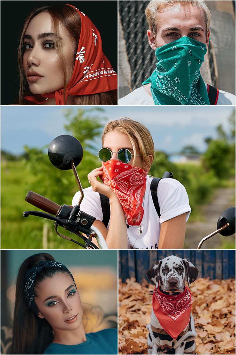 Neel Blue Cotton Bandana Headband Scarf for Raves, Riding, Outdoor Activities, in Pink