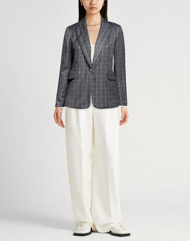 Woman Blazer Grey Size 4 Polyester, Viscose, Elastane, Metallic fiber