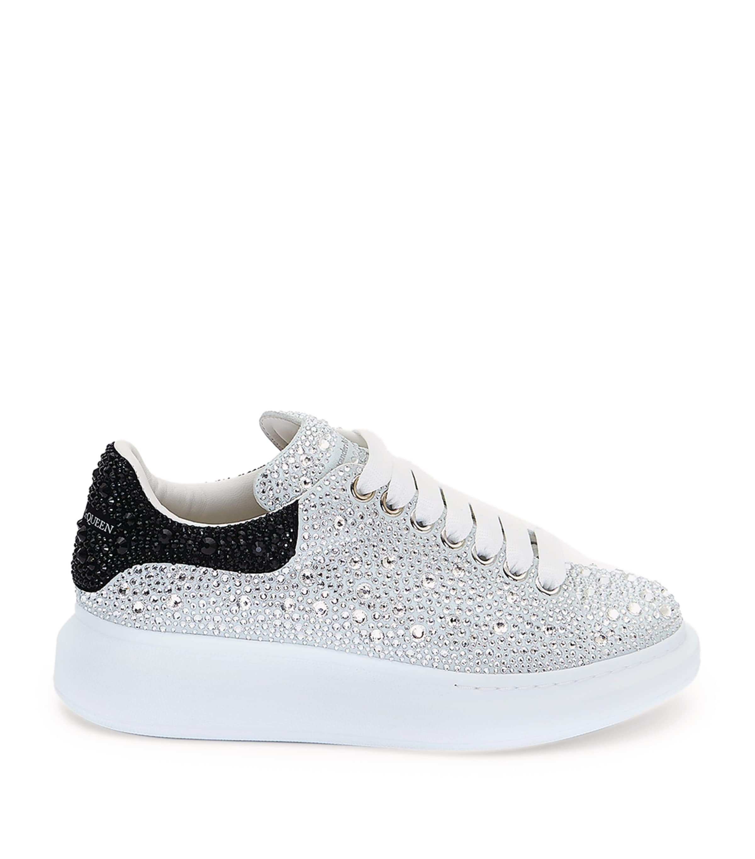 Leather Crystal-Embellished Oversized Sneakers