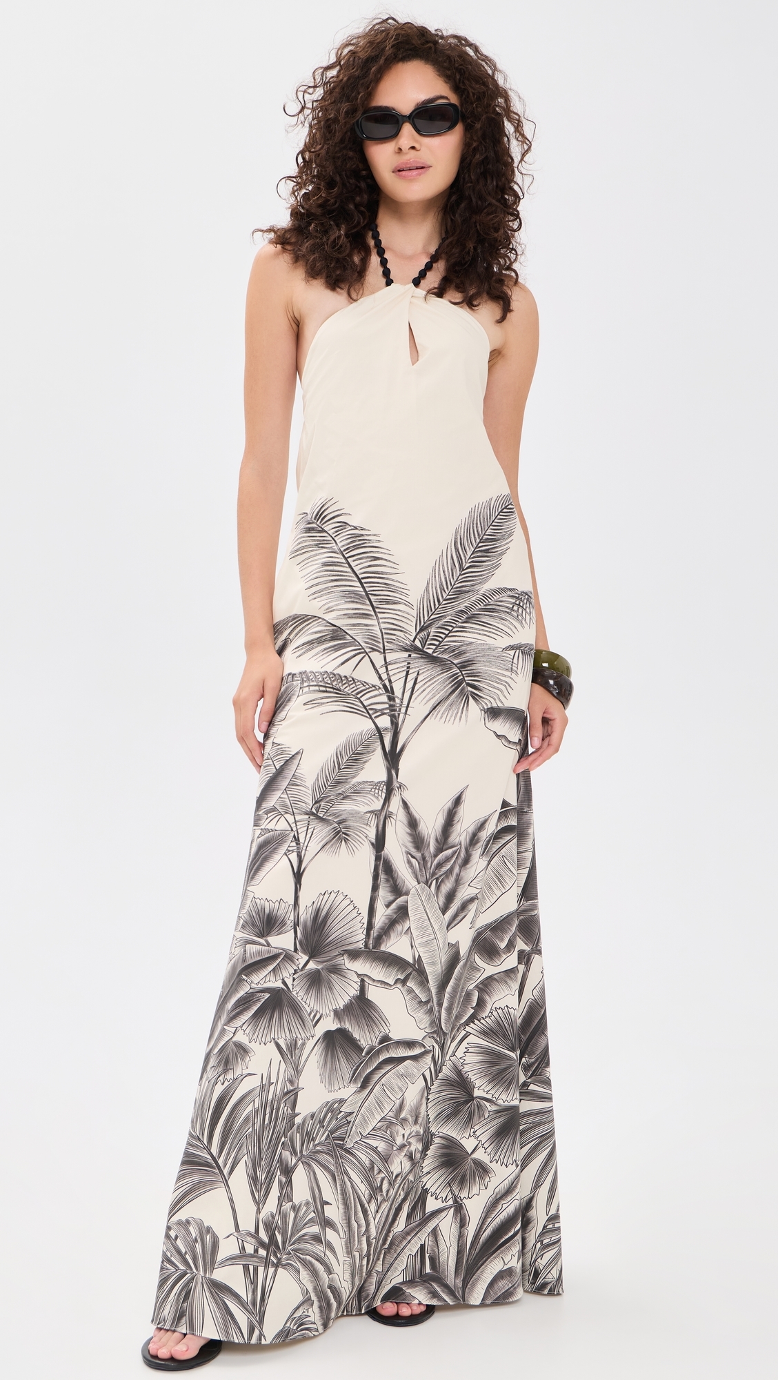 Kalahari Embellished Maxi Dress Maxi Ecru/Black Jungle